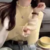 Suéter Jing Ya Clothing Amarelo Gola Meia-Alta Feminino Outono Inverno Camada Interna Inverno Aveludado Espesso Camada Base Peça Única Top de Veludo