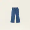 Calça Jeans Feminina Primavera e Outono 2026 Novo Estilo Calça Longa Elástica Micro-Flare Infantil Cintura Elástica de Bebê Calça Emagrecedora Valorizadora