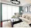 Elegante e de Temperamento Escandinavo Azul Qiwan Tecido de Cortina Liso Isolamento Térmico Protetor Solar Sala de Estar Quarto # Cortinas Yuhong