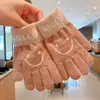 Guantes de Dedos Lindos para Niños Niñas Invierno Prueba de Frío Cálido Juego de Cinco Dedos Conjunto Completo de Dedos Tejido para Bebé Niños de Invierno