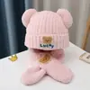 Chapéu Lenço Meninas Chapéu de Tricô Menino Roupa de Bebê Chapéu de Lã Infantil Chapéu de Bebê Lenço Proteção para Orelhas Outono e Inverno