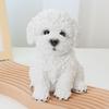 Lindos adornos de osito de peluche, cachorro de animal bichón, decoración artística para sala de estar, caniche negro y gris, regalo