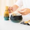 Set de Té Matcha de Cerámica Rústica Estilo Japonés Pintura de Paisaje Tazón de Matcha con Pico Batidor de Té de Cerámica Caja de Regalo de 4 Piezas Transfronterizo