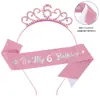Moda Princesa Europeia e Americana Transfronteiriça Festa Rosa de Aniversário Faixa Digital Tira de Ombro Cinto de Etiqueta Acessórios de Adorno de Cabeça de Aniversário