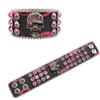 Pulsera europea y americana gótica de calavera con hebilla de diamantes de imitación diseño original moda personalizada versátil pulsera de cuero PU