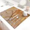 Alfombrilla Drenante Simple de Tierra de Diatomeas para Cocina, Lavable, Absorbente de Agua, Secado Rápido, Fácil de Cuidar, Alfombrilla Antiescarcha para Cafetera
