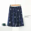 Calça de Pijama Masculina de Algodão e Seda para o Verão, Shorts Finos e Largos que Podem Ser Usados Fora de Casa, Shorts de Praia de Cinco Pontos para o Pai, Roupa Casual para Casa