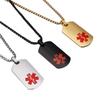 Colar Pingente Placa Militar Símbolo Médico de Aço Inoxidável Mais Vendido Transfronteiriço Gravação a Laser Fábrica de Joias de Aço Titânio Venda Direta