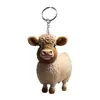 Novo produto transfronteiriço: chaveiro plano de acrílico colorido em formato de vaca de desenho animado, argola de chaveiro e pingente para carro/mochila