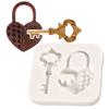 Molde de silicona para accesorios de reloj de engranajes mecánicos DIY, molde de silicona con forma de llave, cerradura de amor, pegamento de gota de cristal
