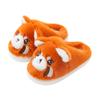 Pantuflas de Algodón de Panda Rojo para Mujer Otoño e Invierno Interiores Hogar 2025 Nuevas Lindas Pantuflas de Peluche Suela Gruesa Acolchado de Terciopelo Calidez
