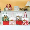 Saco de maçã de Natal transfronteiriço Saco de presente de flanela com desenho animado bronzeado com laço Sacola de presente de doces para crianças
