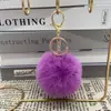 Llavero colgante de bola de peluche de 8 cm de imitación de piel de conejo Rex, accesorios de joyería para ropa y equipaje transfronterizos