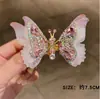 Grampo de Cabelo Borboleta com Strass, Presilha Móvel, Lindo Acessório de Cabelo Infantil de Luxo, Decoração de Pérolas