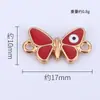 Colgante de Mariposa Ojo de Diablo Transfronterizo Materiales para Accesorios DIY Aleación de Goteo de Aceite Colgante Doble Pulsera Collar Pendientes Colgante