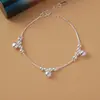 Pulseira de Prata Estudantil que Preserva a Cor para Mulheres, Pulseira Simples, Joias Estilo Coreano de Estrela e Borboleta, Fabricante de Presentes da Moda, Comércio Exterior