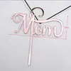 Cartão de Acrílico para o Dia das Mães Inserção em Bolo de Aniversário Bandeira para Inserção na Mesa de Sobremesas de Confeitaria Mom Difícil de Decorar Plug-in
