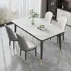 Mesa de comedor apartamento pequeño hogar mesa moderna minimalista Nordic mesa de comedor y silla combinación de lujo ligero 4 personas 6 personas mesa de comedor rectangular