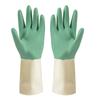Luvas de lavar louça femininas para uso doméstico, hotel, limpeza, à prova d'água, borracha de látex, cozinha, resistentes ao desgaste, duráveis, luvas de duas cores