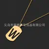 Collar de Acero Inoxidable Dorado con 26 Letras para Hombre, Cadena de Perlas de 60 cm, Color Duradero, Joyería al por Mayor, Collar de Acero de Titanio