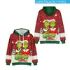 Nova blusa de moletom com capuz casual com estampa digital 3D de Natal e Halloween transfronteiriça para dropshipping