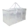 Bolsa Tejida Transparente de Mano PE Transfronteriza Bolsa de Almacenamiento de Gran Capacidad para Mudanzas Bolsa de Almacenamiento de Edredón de Algodón Bolsa de Equipaje Bolsa de Embalaje