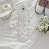 Calcetines Blancos con Adorno de Encaje para Mujer, Verano Finos Estilo Ballet con Diseño Hueco de Corazón, Calcetines de Media Pantorrilla de Algodón Puro, Calcetines Holgados para Maternidad