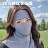 Máscara de Proteção Solar Semelhante à Usada por Celebridades, Proteção UV para Mulheres, Design Estiloso, Permite Beber Água, Proteção Integrada para o Pescoço, Máscara Facial Completa de Seda Gelada para o Verão