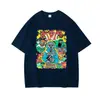 Camiseta de Manga Corta Estampada de Color Puro Cómoda y Transpirable para el Verano 2025 Nueva Tendencia Algodón Puro Cuello Redondo Pulóver Talla Grande
