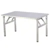 Mesa Plegable de Acero Inoxidable, Mesa Larga para Uso en Exteriores, Mesa Comercial Portátil para Mercados Nocturnos, Barbacoas y Montaje de Puestos, con Hueco Alto para Colocar Artículos