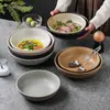 Tigelas de Cerâmica com Formato Simples e Único, Tigelas Grandes, Tigelas para Atacado, Louças para Uso Doméstico, Tigelas Criativas, Tigelas para Salada, Tigelas para Sopa, Tigelas para Ramen