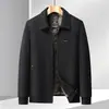 Chaqueta para Hombre 2026 Otoño/Invierno Solapa Ropa de Trabajo Versión con Cremallera Forro Polar Cálida para Personas de Mediana Edad y Jóvenes Chaqueta Corta de Negocios
