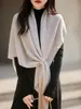 Chal grande 100% lana australiana pura para mujer, suave y cálido para otoño e invierno, se puede usar como capa, tiene un tacto de alta gama, bufanda de doble uso, capa tejida