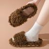 Pantuflas Peludas Transfronterizas Amazon Ins Otoño e Invierno Pantuflas Rizadas Abiertas Pantuflas de Algodón para Casa Pantuflas de Felpa para Mujer