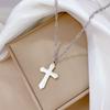 [Acero de Titanio por Todas Partes] Estilo Frío Cruz Elegante Estilo Normcore Collar Oro Horno Femenino Popular Cadena Clavícula
