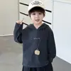 Conjunto Primavera y Otoño para Niños 2226 Nuevo Estilo Coreano Chaqueta Cardigan Infantil Sudadera para Niños Pantalones de Linterna Conjunto de Tres Piezas