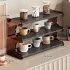 Prateleira de Armazenamento para Mesa de Trabalho Organizador de Múltiplos Andares Caixa para Sachês de Chá Porta-Copos para Mesa de Centro Acrílico Armazenamento para Bancada de Mesa de Jantar Prateleira para Lanches