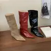 []Botas largas de punta estilo francés para mujer, nueva colección otoño/invierno 2026, tacón de cuña, caña recta, hasta la rodilla