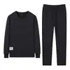 Conjunto esportivo masculino de duas peças com jaqueta cardigã de gola alta, moletom de gola redonda e conjunto de corrida de três peças, tamanho grande, solto e casual para homens