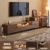 Mesa de Centro Retráctil Combinación de Mueble de TV Armario de Almacenamiento para Sala de Estar Mueble de TV Sencillo Gabinete de Piso para Apartamento Pequeño