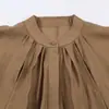 2026 Verano Nuevo Moda Callejera Femenina Europea y Americana Transfronteriza Camisa de Manga Larga con Cuello Redondo y Diseño Caído w021 83131