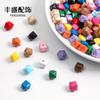 8 * 10mm acrílico colorido cubo açúcar multi-corte geométrico losango furo passante contas soltas DIY pulseira chaveiro acessórios
