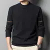 Suéter de Lana Puyuan de Invierno para Hombre, Suéter de Cuello Redondo de Color Sólido, Suéter de Punto Grueso de Marca Moderna y Tendencia, Suéter de Capa Base