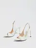 Scarpins de salto alto slingback bico fino e peep toe em couro envernizado, modernos e sexy, leves e populares para encontros, simples e adequados para uso ao ar livre, direto da fábrica
