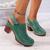 Sandalias de verano para mujer talla grande, comercio exterior transfronterizo, sandalias de plataforma con punta abierta, sandalias romanas de moda para mujer con una correa y hebilla