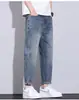 Jeans vintage nuevos para hombre, marca de tendencia estilo americano de verano, pantalones casuales holgados de pierna recta, tipo harén, cropped, pantalones de corte relajado