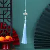 Borla de Nudo de Bambú Estilo Antiguo para Espada, Borla Pequeña, Borla Blanca para Abanico, Accesorios para Vestidos Hanfu Qipao Estilo Antiguo, Accesorios para Ropa al por Mayor