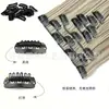 Conjunto de Sete Peças de Perucas Transfronteiriças para Mulheres, Extensões de Cabelo Ondulado Grande, Presilhas BB Clip, Estilo Europeu e Americano, 16 Presilhas, Extensões de Cabelo Sintético