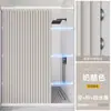 Cortina de Ducha Plegable Magnética, Instalación sin Taladro, Separación Invisible Húmedo-Seco para Baño del Hogar, Cortina Divisoria de Ducha de Secado Rápido