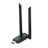 Tarjeta de red inalámbrica USB 1300Mbps Gigabit 5G de doble banda sin controlador wifi6 receptor inalámbrico para computadora al por mayor